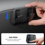 Organizator auto Spigen ACP11563, 2 cârlige scaun, miez metalic, pentru Tesla Model Y / Model 3, Negru