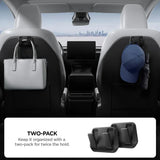 Organizator auto Spigen ACP11563, 2 cârlige scaun, miez metalic, pentru Tesla Model Y / Model 3, Negru