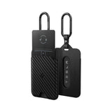 Husa cheie auto Spigen Card Holder, 2 buc, pana la 2 carduri, design slim, cu carabina, Neagra