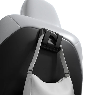 Organizator auto Spigen ACP11563, 2 cârlige scaun, miez metalic, pentru Tesla Model Y / Model 3, Negru