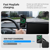 Suport auto cu încărcare wireless Spigen ACP07870, MagSafe, Qi2, 15W, compatibil Tesla, Negru