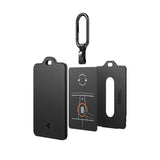 Husa cheie auto Spigen Card Holder ACP11310, cu carabiner si 2 folii protectoare, Neagra