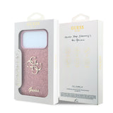 Husă pentru iPhone 18 Pro, Guess Fixed Glitter Big 4G, Roz