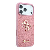 Husă pentru iPhone 18 Pro, Guess Fixed Glitter Big 4G, Roz