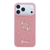 Husă pentru iPhone 18 Pro, Guess Fixed Glitter Big 4G, Roz
