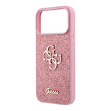 Husă pentru iPhone 18 Pro, Guess Fixed Glitter Big 4G, Roz