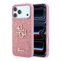 Husă pentru iPhone 18 Pro, Guess Fixed Glitter Big 4G, Roz