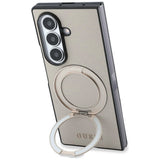 Husă pentru Samsung Galaxy Z Fold8 Ultra, Guess Ring Stand Grained Classic Logo MagSafe, Bej