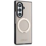 Husă pentru Samsung Galaxy Z Fold8 Ultra, Guess Ring Stand Grained Classic Logo MagSafe, Bej