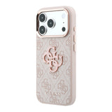Husă pentru iPhone 18 Pro, Guess Hardcase 4G Big Resin Logo, Roz