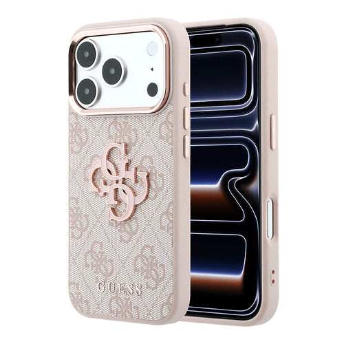 Husă pentru iPhone 18 Pro, Guess Hardcase 4G Big Resin Logo, Roz