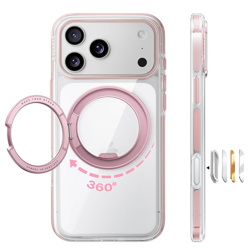 Husă pentru iPhone 17 Pro / iPhone 18 Pro, Torras Ostand O3 Light, Roz