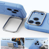 Husă pentru iPhone 17 Pro / iPhone 18 Pro, ESR Cyber Armor Kickstand, Albastru deschis