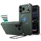 Husă pentru iPhone 17 Pro / iPhone 18 Pro, ESR Cyber Armor Kickstand, Verde
