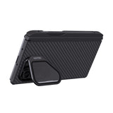 Husă pentru Samsung Galaxy Z Fold7, Nillkin CarboProp Magnetic, cu capac lentilă transparent și slot S Pen, Neagră