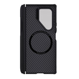 Husă pentru Samsung Galaxy Z Fold7, Nillkin CarboProp Magnetic, cu capac lentilă transparent și slot S Pen, Neagră