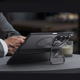 Husă pentru Samsung Galaxy Z Fold7, Nillkin CamShield Prop Magnetic, cu capac obiectiv și suport S Pen, Negru transparent