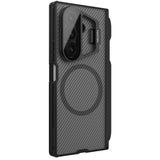Husă pentru Samsung Galaxy Z Fold7, Nillkin CamShield Prop Magnetic, cu capac obiectiv și suport S Pen, Negru transparent