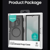 Husă pentru Samsung Galaxy Z Fold7, Nillkin CamShield Prop Magnetic, cu capac obiectiv și suport S Pen, Negru transparent
