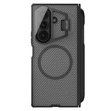 Husă pentru Samsung Galaxy Z Fold7, Nillkin CamShield Prop Magnetic, cu capac obiectiv și suport S Pen, Negru transparent