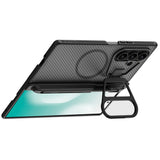 Husă pentru Samsung Galaxy Z Fold7, Nillkin CamShield Prop Magnetic, cu capac obiectiv și suport S Pen, Negru transparent
