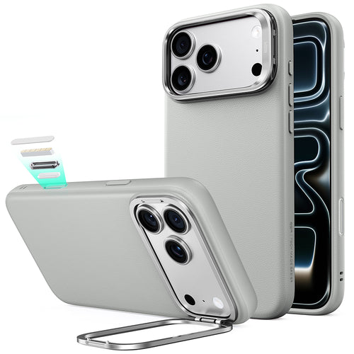 Husă pentru iPhone 17 Pro Max / iPhone 18 Pro Max, ESR Atelier Magnetic Kickstand, Gri