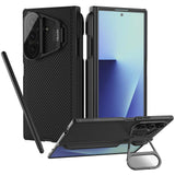 Husă pentru Samsung Galaxy Z Fold7, Nillkin CamShield Prop, cu capac obiectiv transparent și S Pen, Neagră