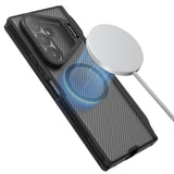Husă pentru Samsung Galaxy Z Fold8 Ultra, Nillkin CamShield Pro Magnetic, cu capac obiectiv și suport S Pen, Neagră transparentă