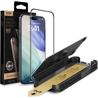 Folie telefon pentru iPhone 17 Pro Max / iPhone 18 Pro Max, ESR Armorite Pro UltraFit, Neagră
