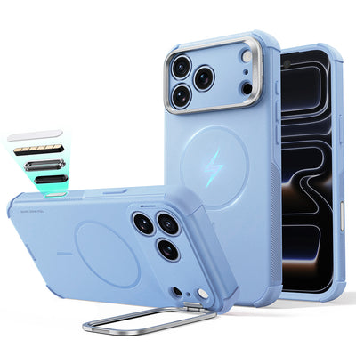 Husă pentru iPhone 17 Pro / iPhone 18 Pro, ESR Cyber Armor Kickstand, Albastru deschis