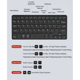 Tastatură Bluetooth Dux Ducis Keyboard Mini, Universal, Bluetooth 5.0, USB-C, 180mAh, Layout Engleza, Neagra