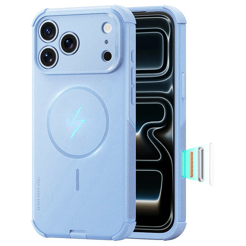 Husă pentru iPhone 17 Pro / iPhone 18 Pro, ESR Cyber HaloLock, Albastru deschis