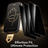 Folie telefon pentru iPhone 18 Pro Max, ESR Privacy Armorite Pro UltraFit, set 3 bucăți, Neagră