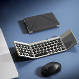 Tastatură wireless Dux Ducis Keyboard Fold-Style, Bluetooth 5.2, USB-C, 180mAh, Layout Engleza, Neagra