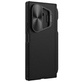 Husă pentru Samsung Galaxy Z Fold7, Nillkin CamShield Prop, cu capac metalic obiectiv și S Pen, Neagră