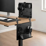 Panou organizator birou pentru Spigen Clamp-on Rail Desk Pegboard LD405, cu suporturi interschimbabile, Metal, Negru