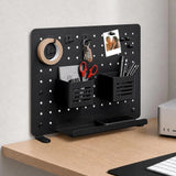 Panou organizator birou pentru Spigen Clamp-on Rail Desk Pegboard LD405, cu suporturi interschimbabile, Metal, Negru