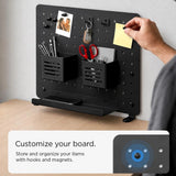 Panou organizator birou pentru Spigen Clamp-on Rail Desk Pegboard LD405, cu suporturi interschimbabile, Metal, Negru