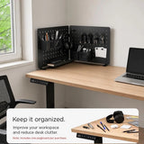 Panou organizator birou pentru Spigen Clamp-on Rail Desk Pegboard LD405, cu suporturi interschimbabile, Metal, Negru