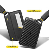 Portofel Spigen Universal Luggage Tag LF510, Premium Velo Leather, Inchidere Magnetica, Velcro Double Lock, Negru
