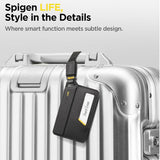 Portofel Spigen Universal Luggage Tag LF510, Premium Velo Leather, Inchidere Magnetica, Velcro Double Lock, Negru