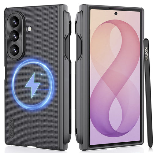 Husă pentru Samsung Galaxy Z Fold8 Ultra, Nillkin Super Frosted Shield Fold Magnetic Pen Holder, Neagră