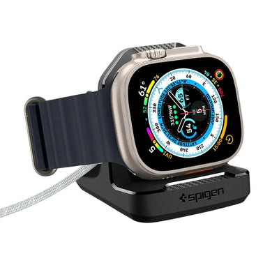 Suport încărcător pentru Apple Watch, Spigen Rugged Armor, Negru
