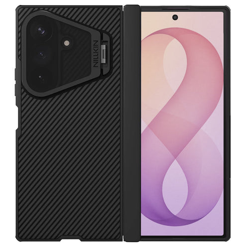 Husă pentru Samsung Galaxy Z Fold8 Ultra, Nillkin CamShield Prop Magnetic, cu capac obiectiv, Neagră transparentă