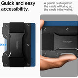 Portofel Spigen Wallet S AMP02898, blocare RFID, aluminiu, 12 carduri, Negru
