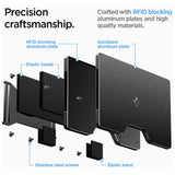 Portofel Spigen Wallet S AMP02898, blocare RFID, aluminiu, 12 carduri, Negru
