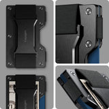 Portofel Spigen Wallet S AMP02898, blocare RFID, aluminiu, 12 carduri, Negru