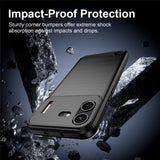 Husă pentru Nothing Phone (4b), Techsuit Carbon Silicone, Neagră