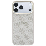 Husă pentru iPhone 17 Pro Max / iPhone 18 Pro Max, Guess 4G Embossed Classic cu MagSafe, Roz