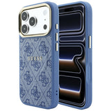 Husă pentru iPhone 17 Pro Max / iPhone 18 Pro Max, Guess 4G Embossed Classic MagSafe, Albastră